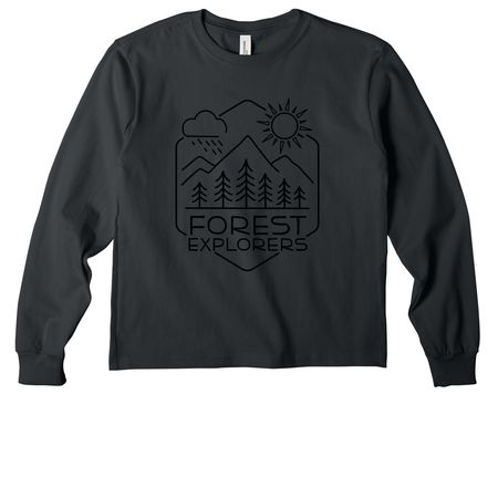 Forest Explorers, a Dark Grey Youth Heavyweight Long Sleeve Tee