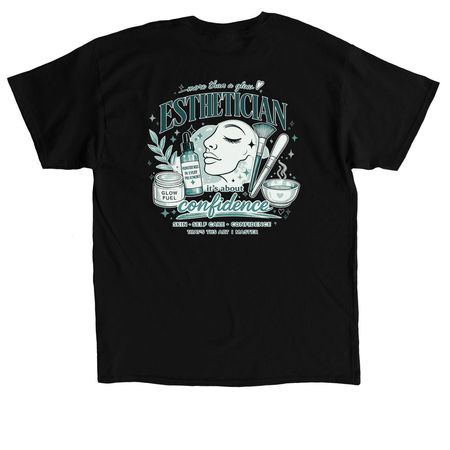 Estie Confidence, a Black Classic Unisex Tee (back-view)