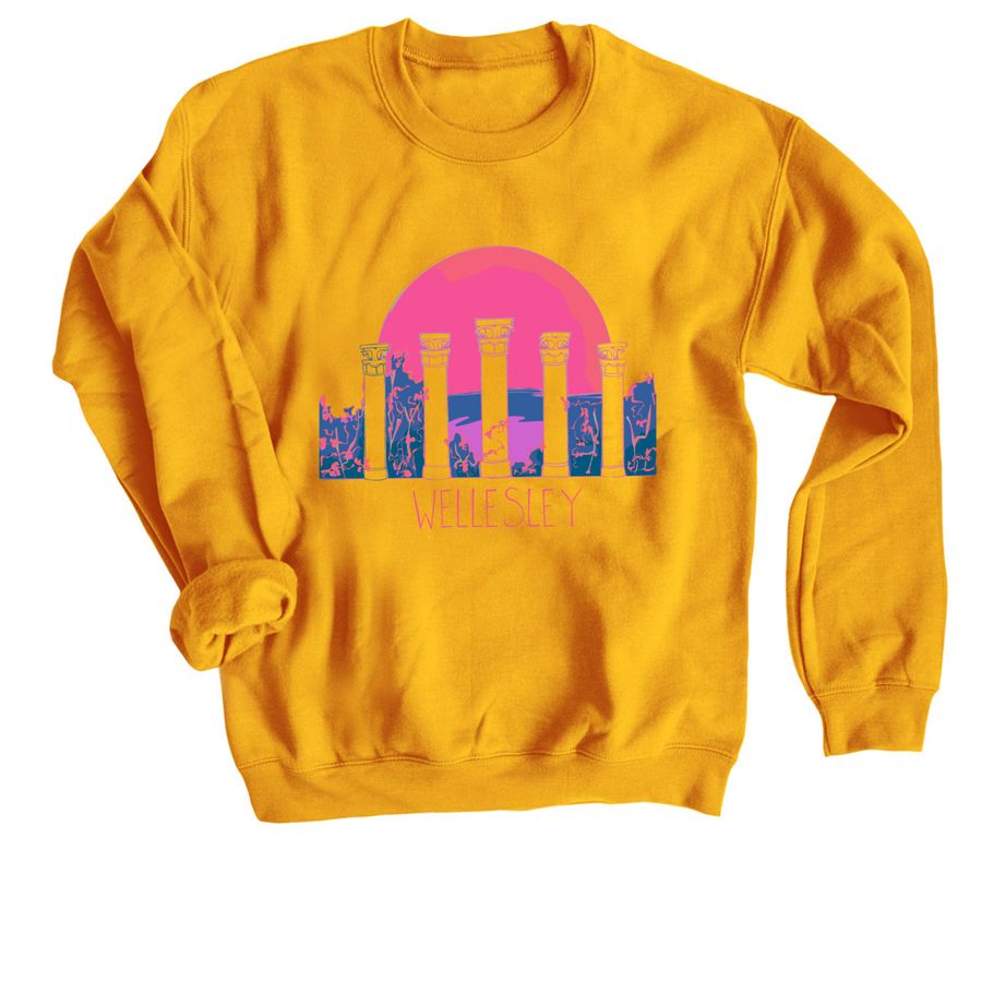 Wellesley/Tower Steps Merch, a Gold Crewneck Sweatshirt