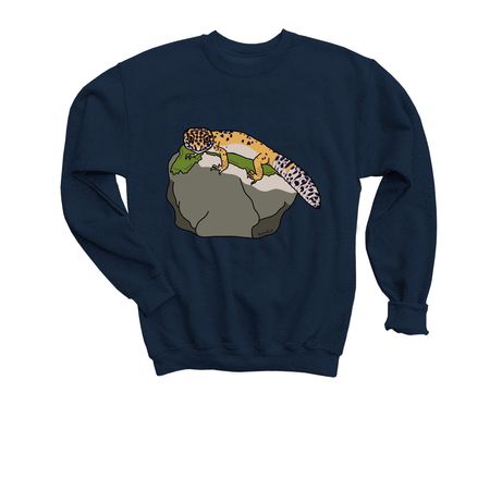 Leopard Gecko (APSR?s Yoshi), a Navy Youth Crewneck Sweatshirt