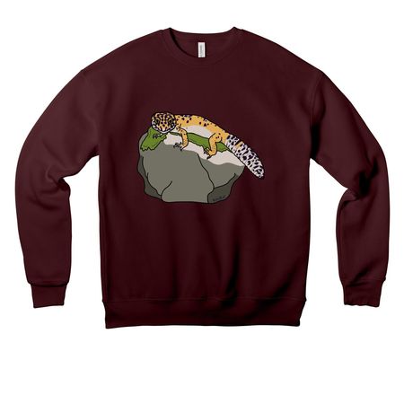 Leopard Gecko (APSR?s Yoshi), a Maroon Premium Drop Shoulder Sweatshirt