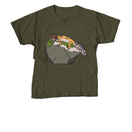 Leopard Gecko (APSR?s Yoshi), a Military Green Youth Unisex Tee