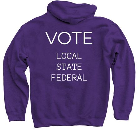 The Seven Steps, a Purple Pullover Hoodie (back-view)
