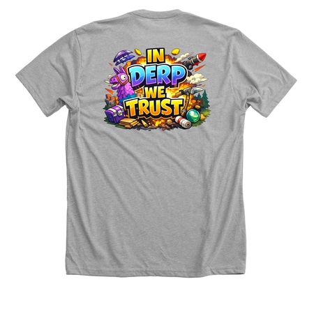 In derp we trust&nbsp;, a Athletic Heather Premium Unisex Tee (back-view)