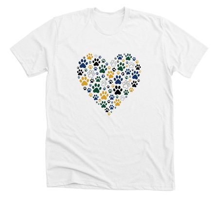 I Heart Paws, a Solid White Blend Premium Unisex Tee