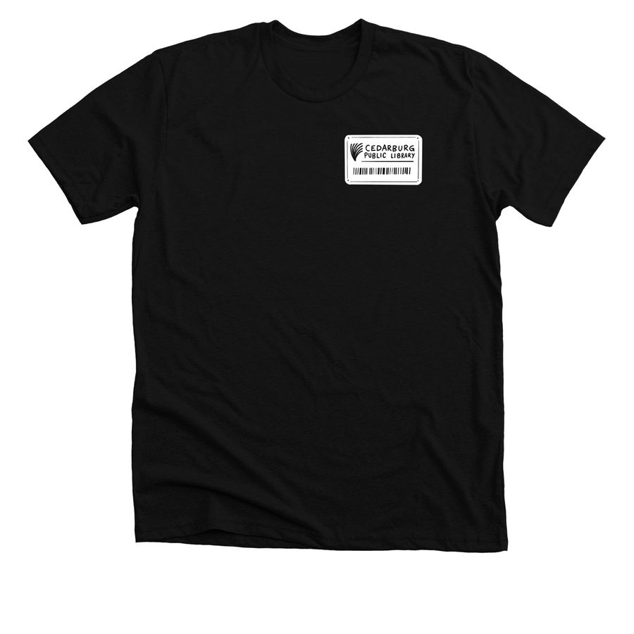 Library Card Style, a Solid Black Blend Premium Unisex Tee