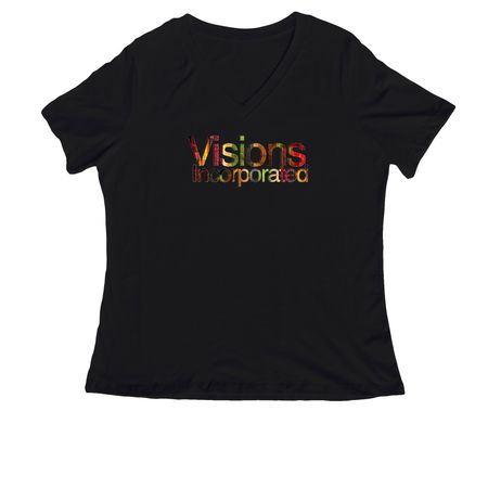 Classic Logo, a Black Women's Relaxed V-Neck Tee