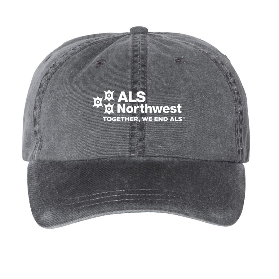 ALS NW Hats, a Black Printed Pigment Dye Baseball Cap
