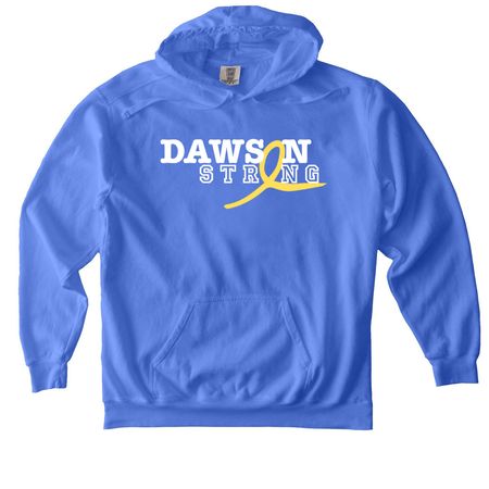 Dawson Strong, a Flo Blue Comfort Colors Pullover Hoodie