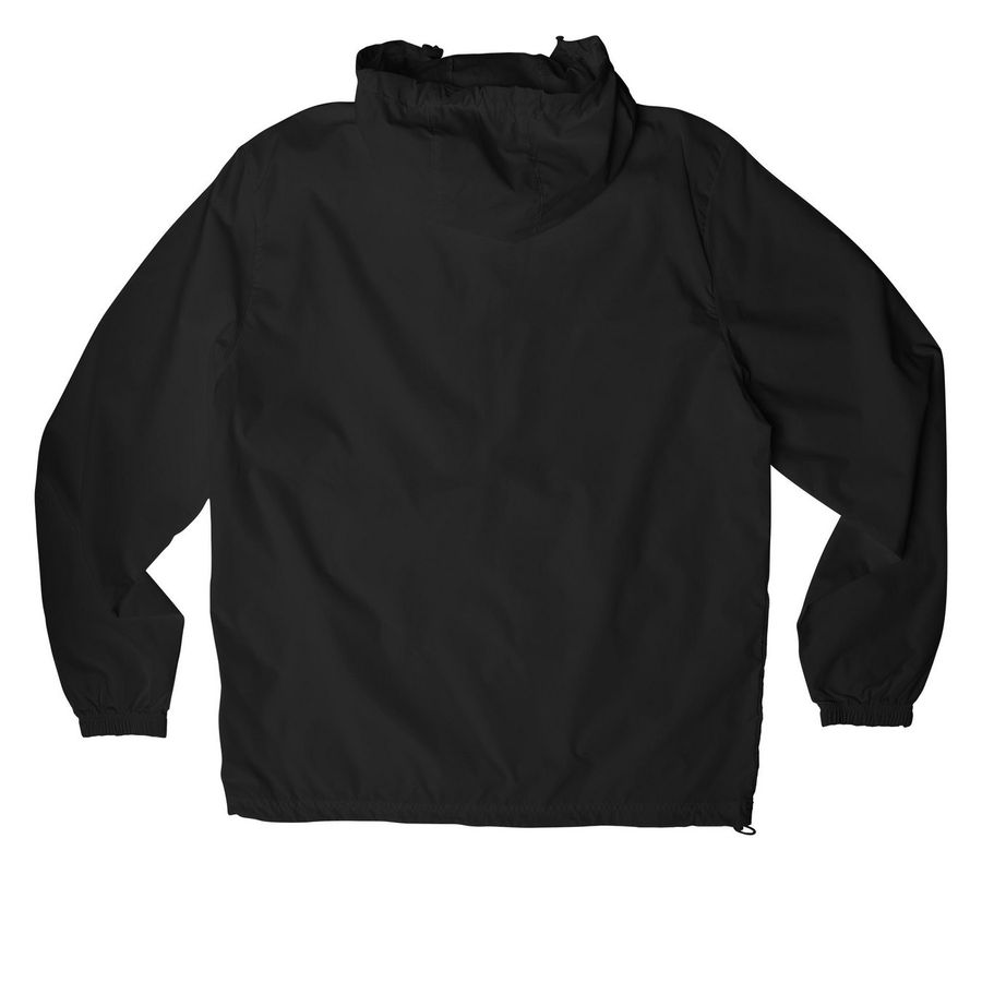 Saints Jacket, a Black Packable Anorak (back-view)