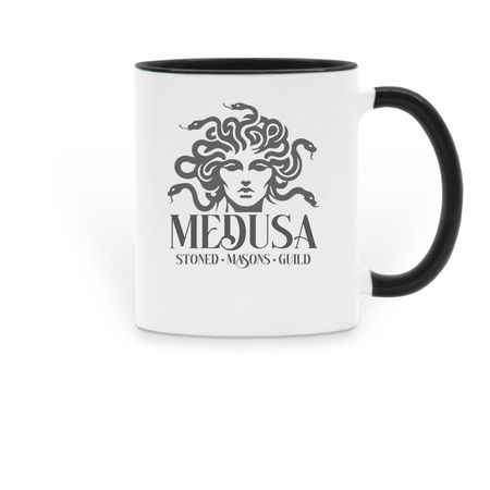 MEDUSA-Stoned Masons, a Black Two-Tone Ceramic Mug