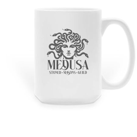 MEDUSA-Stoned Masons, a White Large Coffee Mug