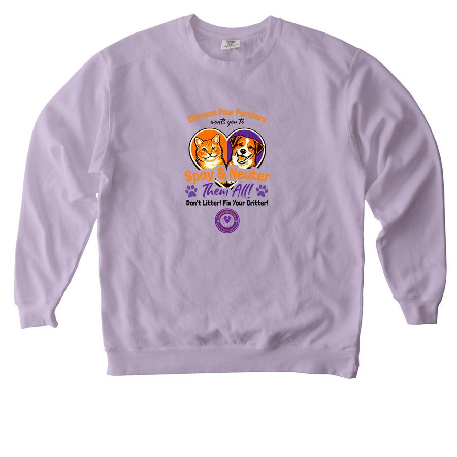 Spay & Neuter Them All, a Orchid Comfort Colors Crewneck Sweatshirt