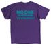 No One is Immune to Violence, a Purple Classic Unisex Tee (back-view)