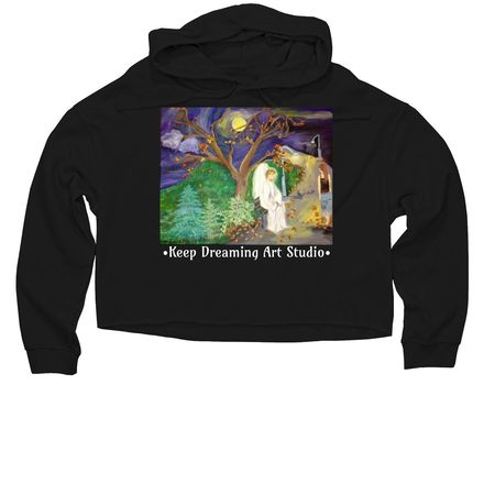 Psalm 27:14, a Black Women?s Lightweight Cropped Hoodie