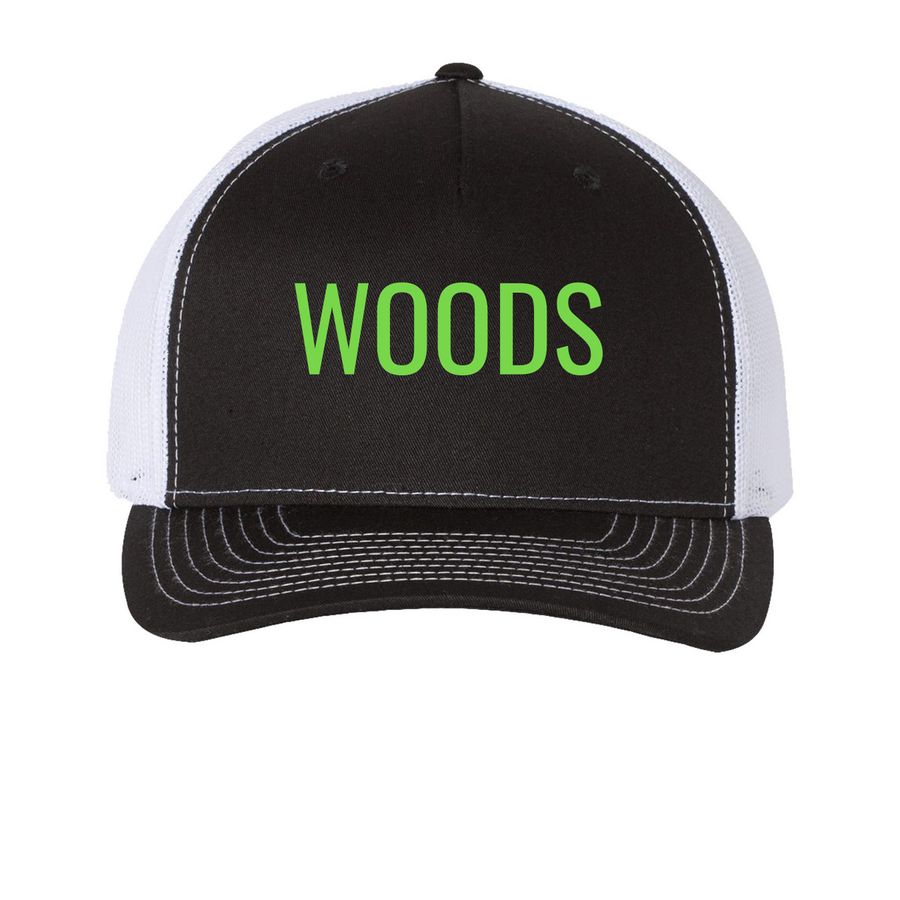 Trucker Hats without logo, a Black/ White Printed Five-Panel Trucker Cap
