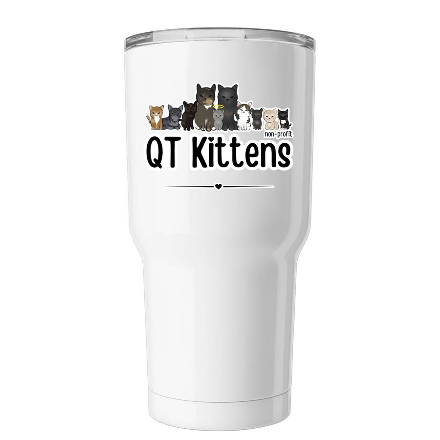 Buy a Tumbler. &nbsp;Send a QT Kitten to College!, a White Insulated Tumbler