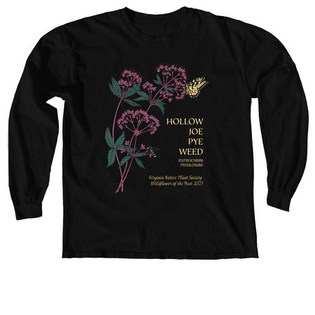 Hollow Joe-Pye Weed - Light Font, a Black Comfort Colors Long Sleeve Tee
