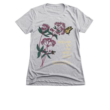 Hollow Joe-Pye Weed - Light Font, a Dark Heather Grey Women's Slim Fit Tee