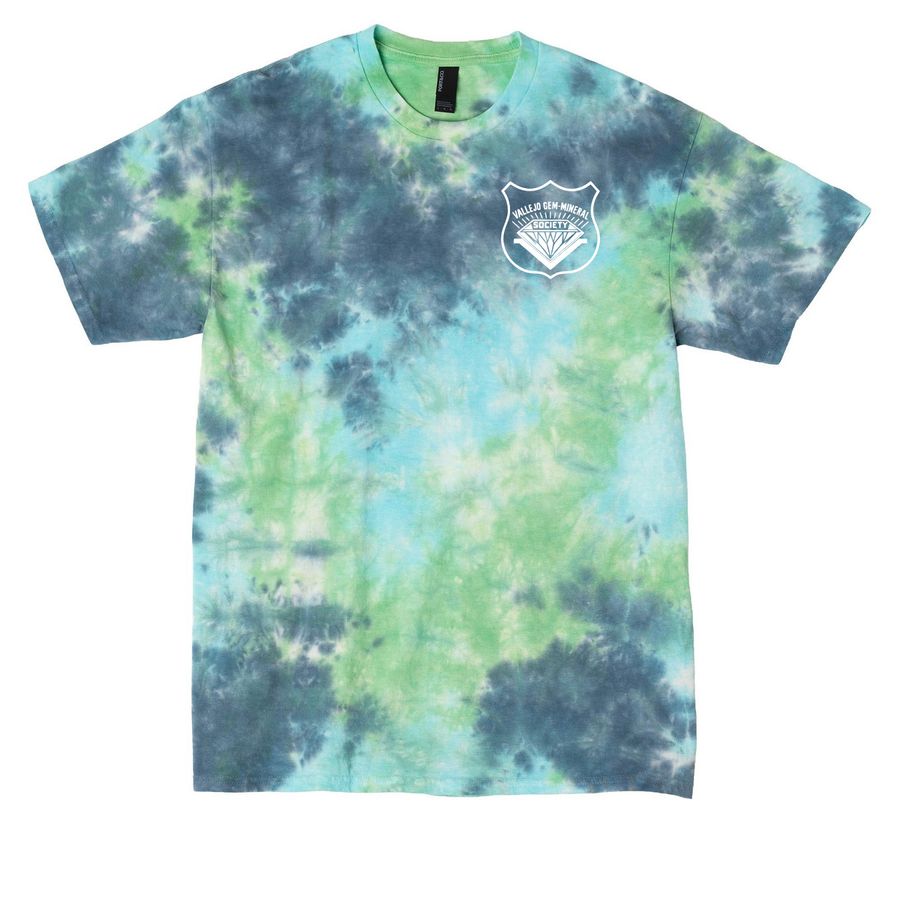 The Swag of Vallejo Gem & Mineral Society, a Planet Earth Colorburst Crystal Tie Dye Tee
