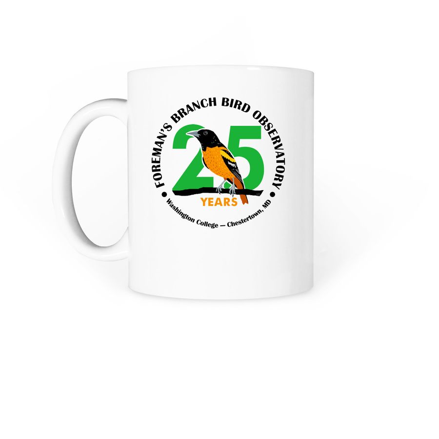 FBBO at 25 Mug, a White Coffee Mug (back-view)