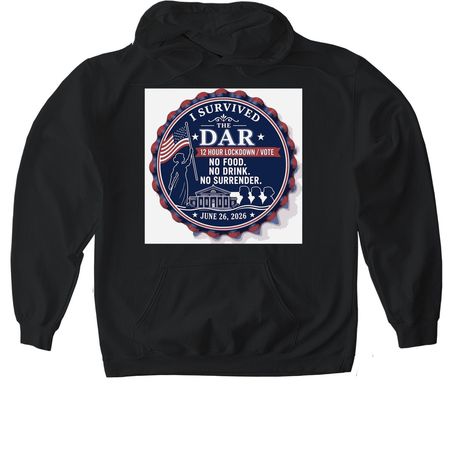 I survived June 26, 2026, a Black Gildan Softstyle Pullover Hoodie