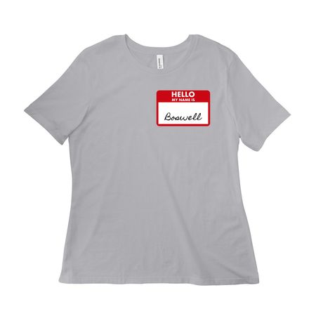 Fill-in Nametag Tee, a Solid Athletic Grey Women?s Relaxed Cotton Tee