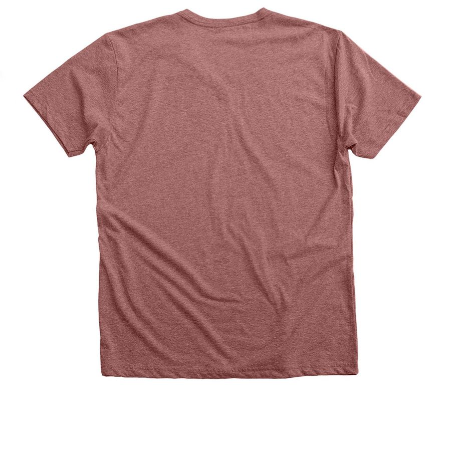 Keep Going&nbsp;, a Heather Mauve Premium V-Neck Tee (back-view)