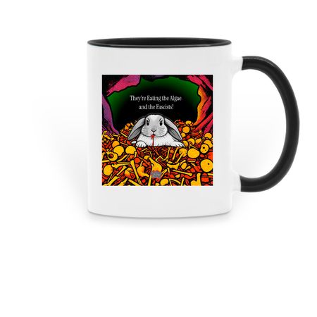 Bunny Eats, a Black Two-Tone Ceramic Mug