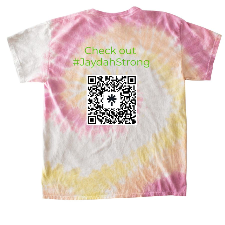 Jaydah Strong, a Desert Rose Classic Tie Dye Tee (back-view)