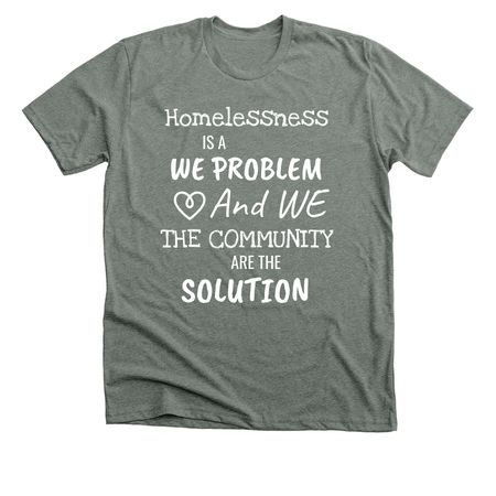 A Community Building Home, a Deep Heather Premium Unisex Tee