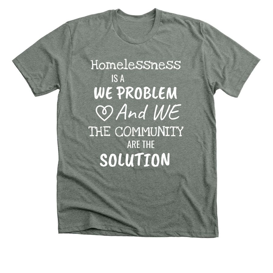 A Community Building Home, a Deep Heather Premium Unisex Tee