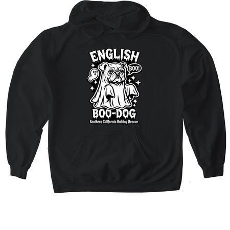 English Boo-Dog, a Black Gildan Softstyle Pullover Hoodie