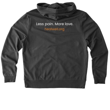 Zip Hoodie (Organic cotton), a Terrain Grey Allmade Organic French Terry Zip Up Hoodie (back-view)