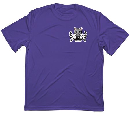 Buy an Athletic Top = QT Kitten College Funds, a Purple Classic Performance Tee