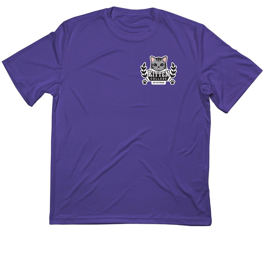 Buy an Athletic Top = QT Kitten College Funds, a Purple Classic Performance Tee