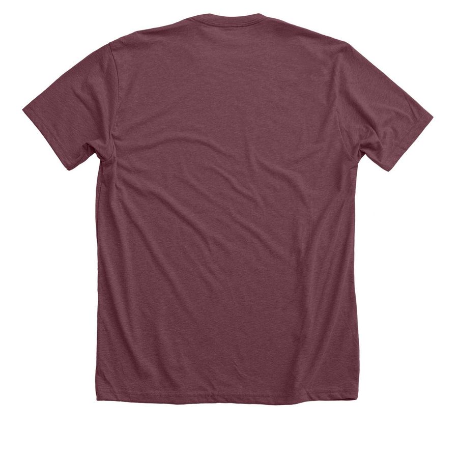 Science Department, a Heather Maroon Premium Unisex Tee (back-view)