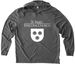 Shirt on DARK background w/ white logo, a Aluminum Grey Allmade Eco Triblend Hoodie Tee