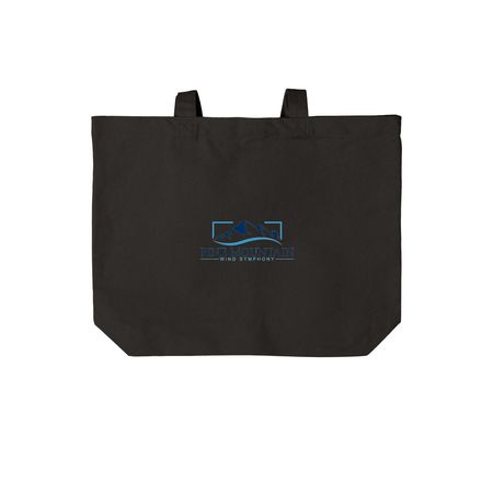 Pine Mountain Wind Symphony Bags, a Deep Black Cotton Canvas Tote Bag
