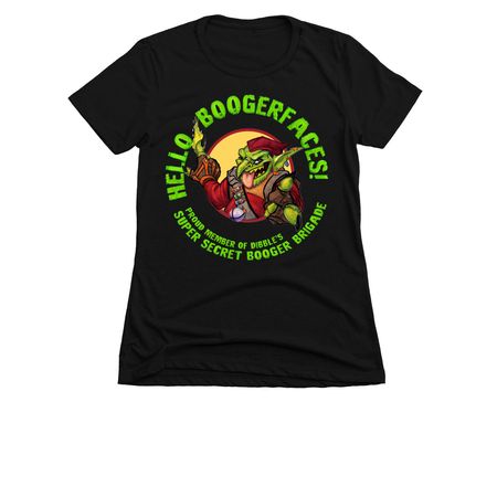 HELLO BOOGERFACES SHIRTS, a Black Women's Slim Fit Tee