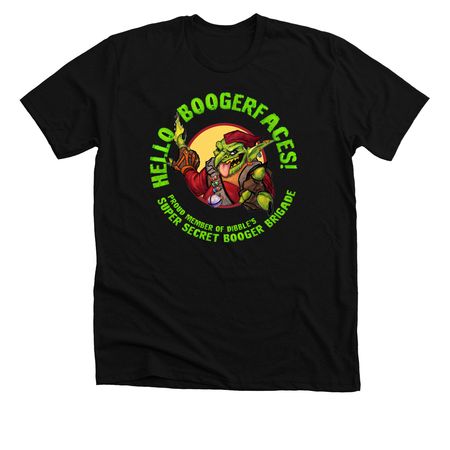 HELLO BOOGERFACES SHIRTS, a Solid Black Blend Premium Unisex Tee
