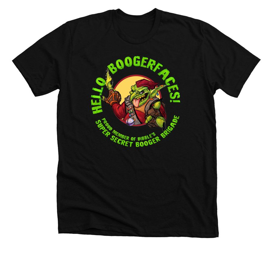 HELLO BOOGERFACES SHIRTS, a Solid Black Blend Premium Unisex Tee