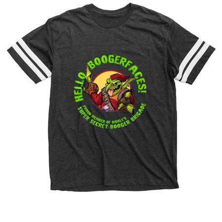 HELLO BOOGERFACES SHIRTS, a Vintage Smoke / White Football Jersey Tee