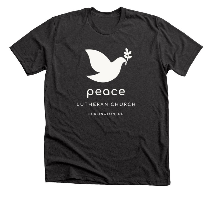 Adult Shirts | LOGO White, a Dark Grey Heather Premium Unisex Tee