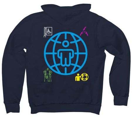 AmanthatStands, a Navy Premium Pullover Hoodie (back-view)