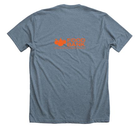 Hunger Action Heroes - Front Design, a Heather Slate Premium Unisex Tee (back-view)