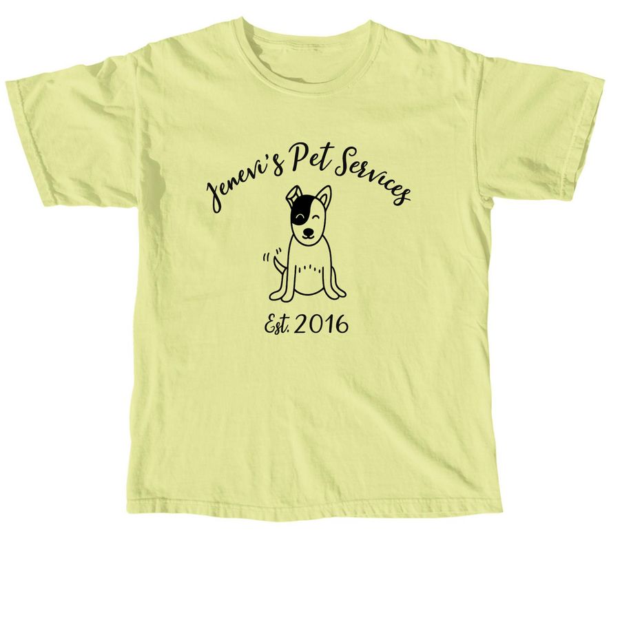 Jenevi's Pet Services Merch 6, a Neon Lemon Comfort Colors Unisex Tee