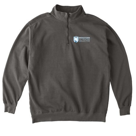 BISC Light Logo, a Pepper Comfort Colors Quarter Zip Pullover