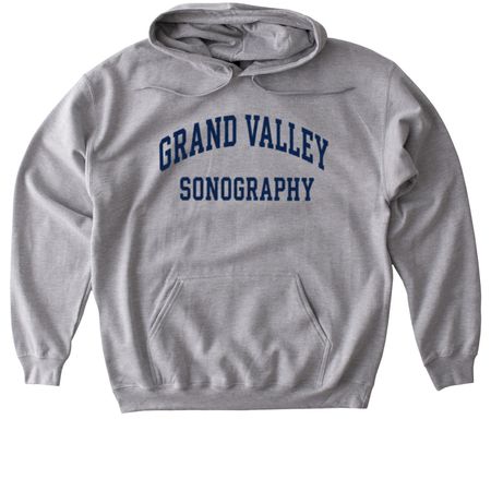 Grand Valley Sonography, a Sport Grey Gildan Softstyle Pullover Hoodie