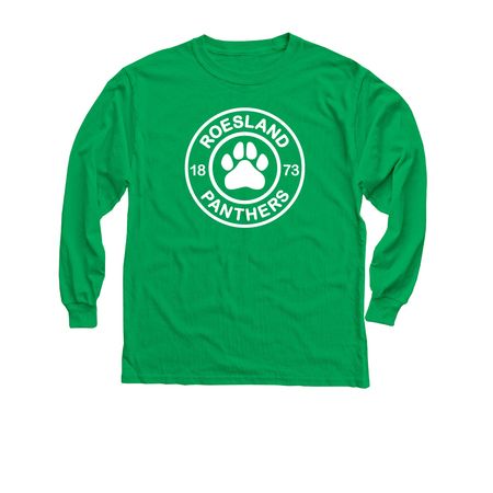 Classic Roesland White, a Irish Green Youth Long Sleeve Tee
